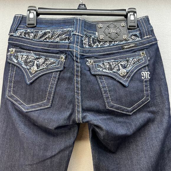 Miss Me Denim - Miss Me Women’s Jeans Size 27x31 (4) Blue Easy Boot Zebra Print Preppy Bling